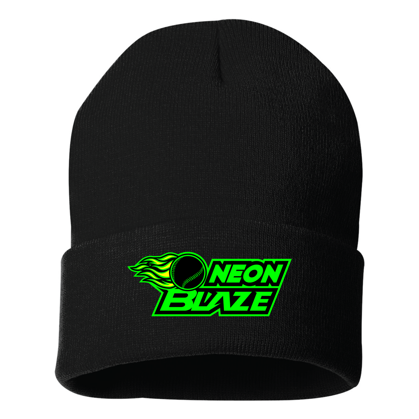 Neon Blaze Embroidered Beanie
