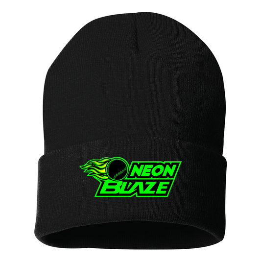 Neon Blaze Embroidered Beanie