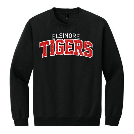 Elsinore Embroidered Glitter Tigers Black Fleece