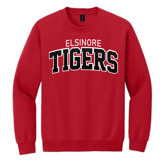 Elsinore Embroidered Glitter Tigers Red Fleece